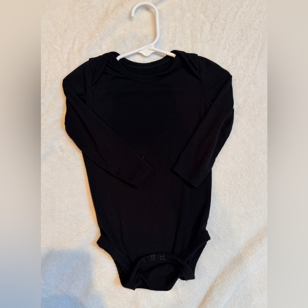 Little Sleepies Black Long-Sleeve Baby One-Piece Bodysuit